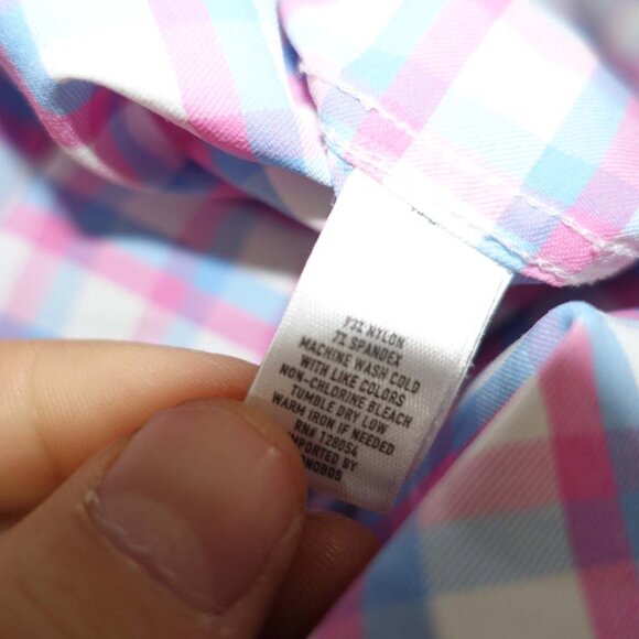 Bonobos Men's Standard Fit Button Front Shirt Large Long Sleeves Plaid Nylon L - Picture 6 of 6